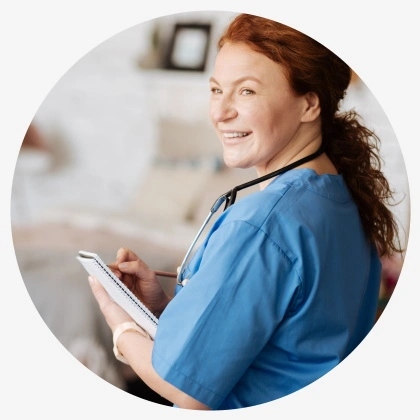 medical professional taking notes